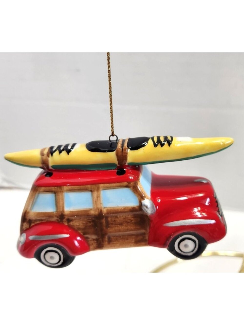 Surfboard Wagon Tree Christmas Ornament Kayak Roof Rack Adventure Holiday
